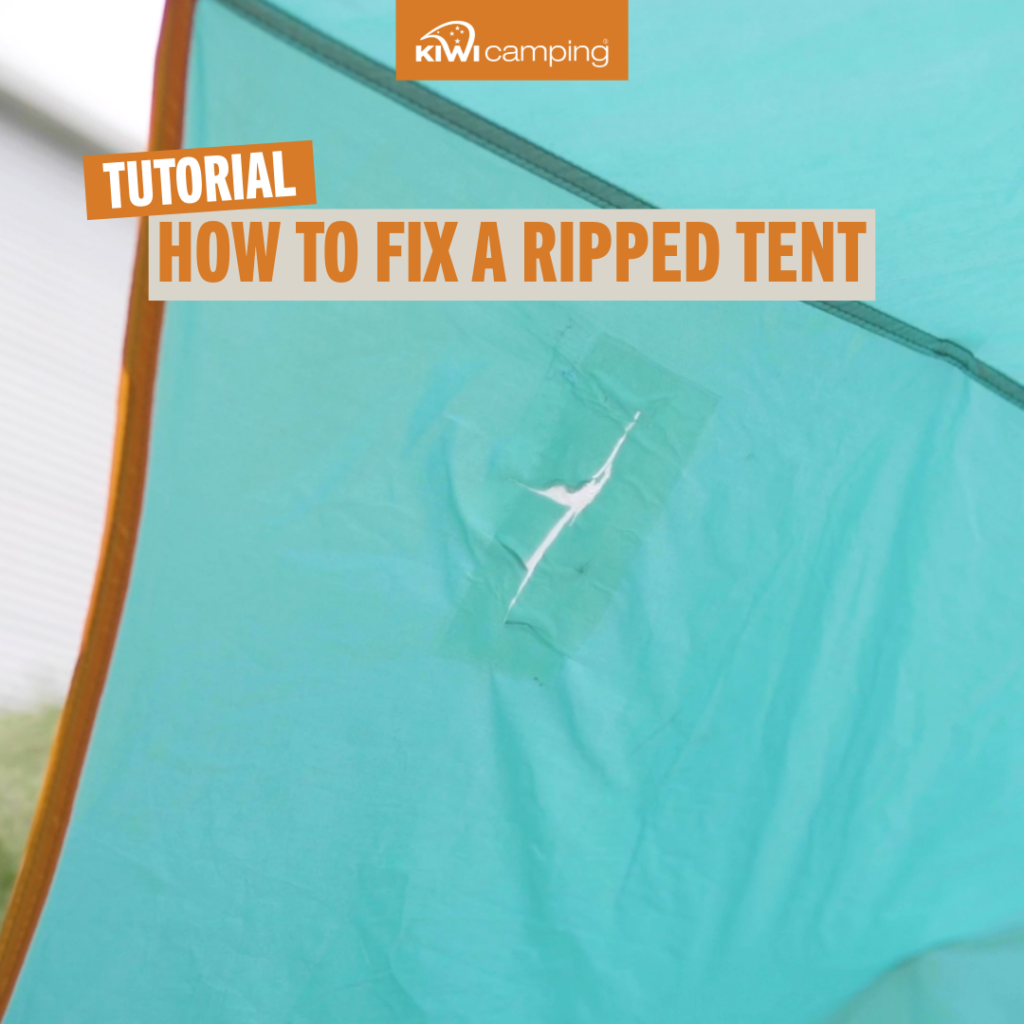 kiwi camping how to fix a ripped tent video tutorial