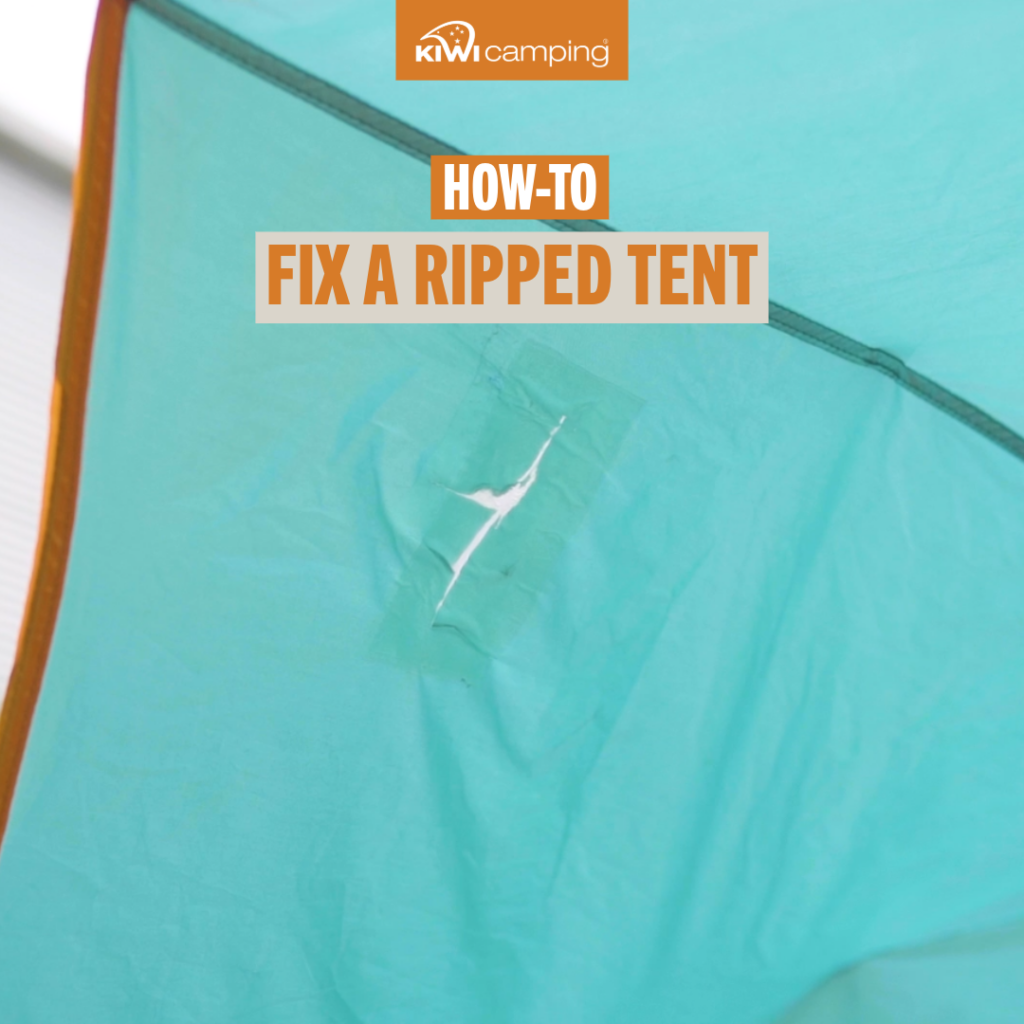 kiwi camping how to fix a ripped tent with tear aid