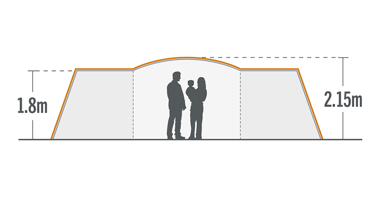 kiwi camping takahe 10 family tent cross section KC072 118