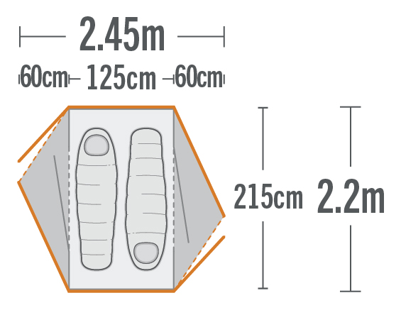 kiwicamping kc072 105 weka 2 hiker tent floor plan