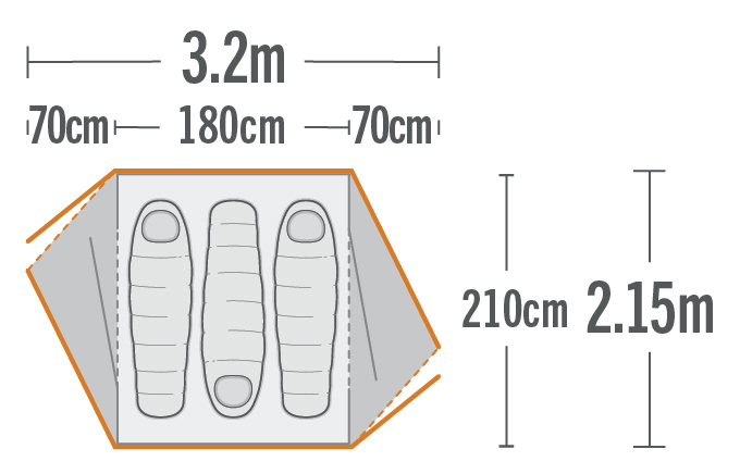 kiwicamping kc072 116 weka 3 hiker tent floor plan