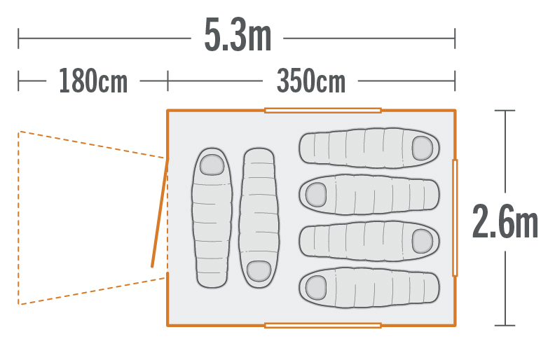 kiwicamping kc077 031 harrier 6 tourer tent floor plan